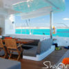 Shangri la catamaran yacht charter cockpit