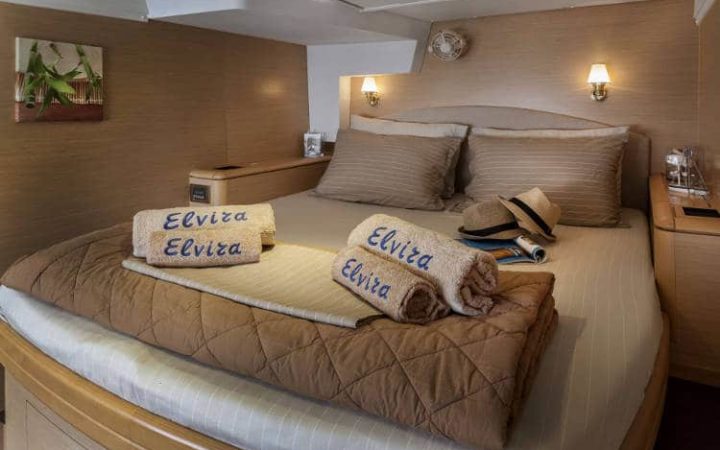 ELVIRA catamaran yacht charter cabin-1